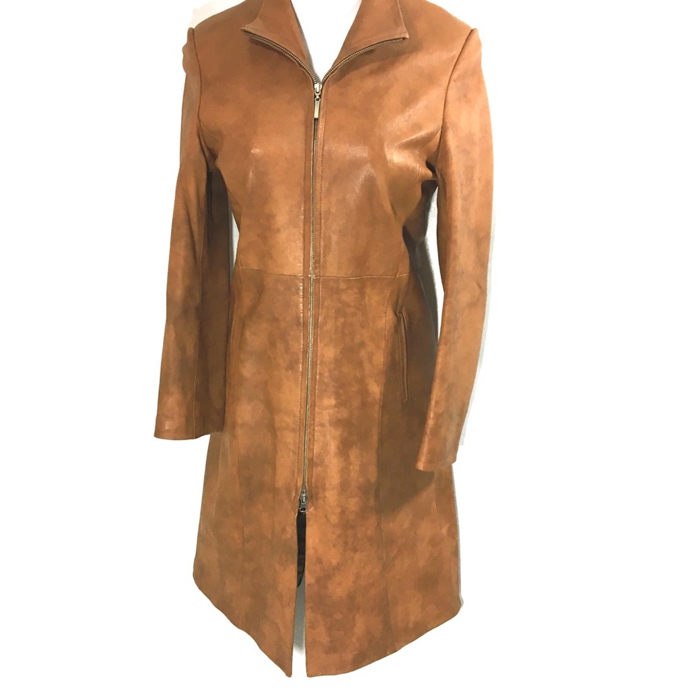 DELISI Women’s Leather Jacket Size M Trenchcoat